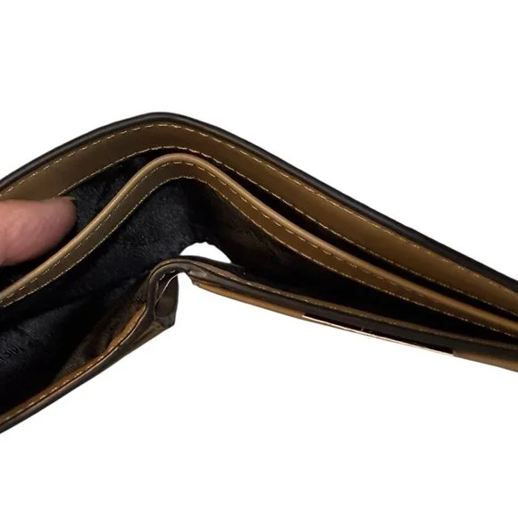 NWT Michael Kors Cooper Men Ombré Signature Logo Billfold Card ID Wallet - Husk - Picture 5 of 12